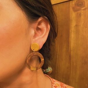 Golden Polymer Clay Earrings